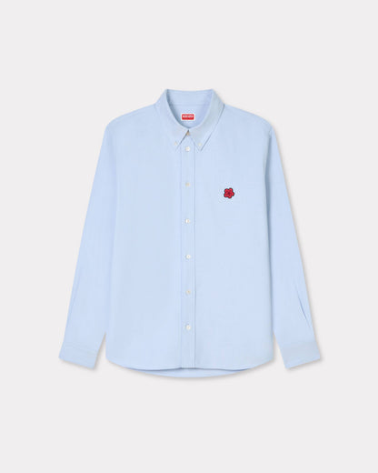 Kenzo Boke Flower Embroidered Casual Shirt In Cotton Oxford