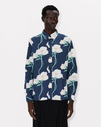 Kenzo Archive Rose Casual Shirt In Oxford Cotton