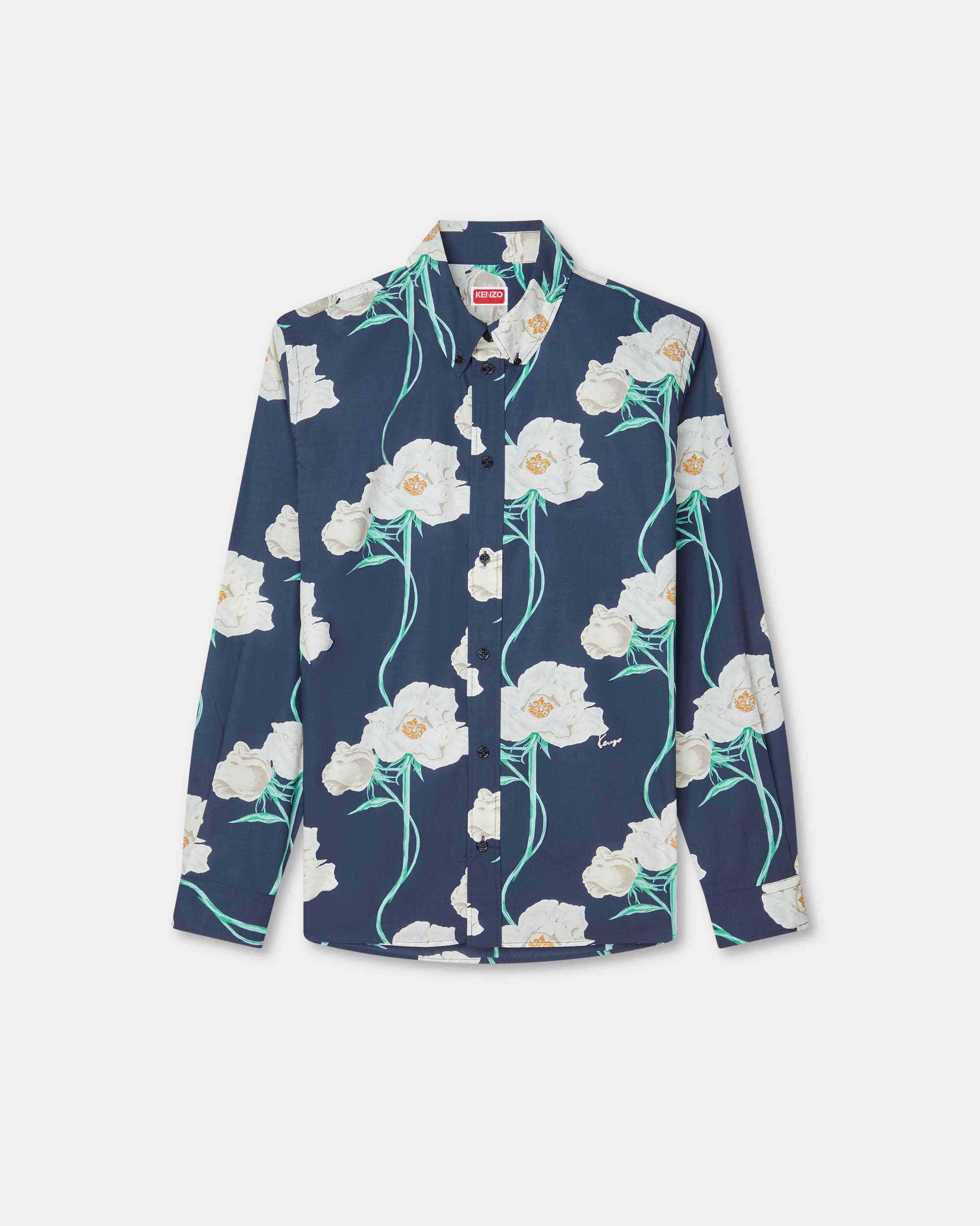 Kenzo Archive Rose Casual Shirt In Oxford Cotton