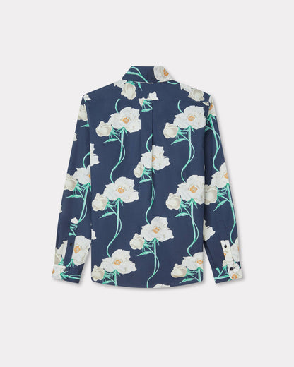 Kenzo Archive Rose Casual Shirt In Oxford Cotton