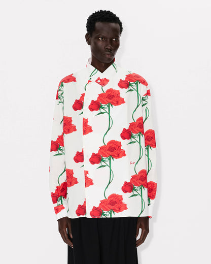 Kenzo Archive Rose Double Breasted Shirt In Cotton