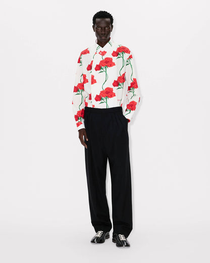 Kenzo Archive Rose Double Breasted Shirt In Cotton