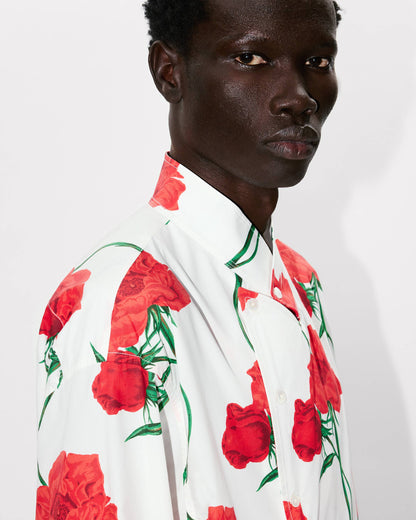 Kenzo Archive Rose Double Breasted Shirt In Cotton
