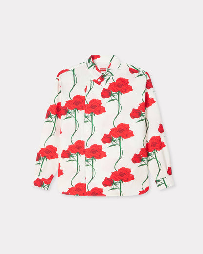 Kenzo Archive Rose Double Breasted Shirt In Cotton