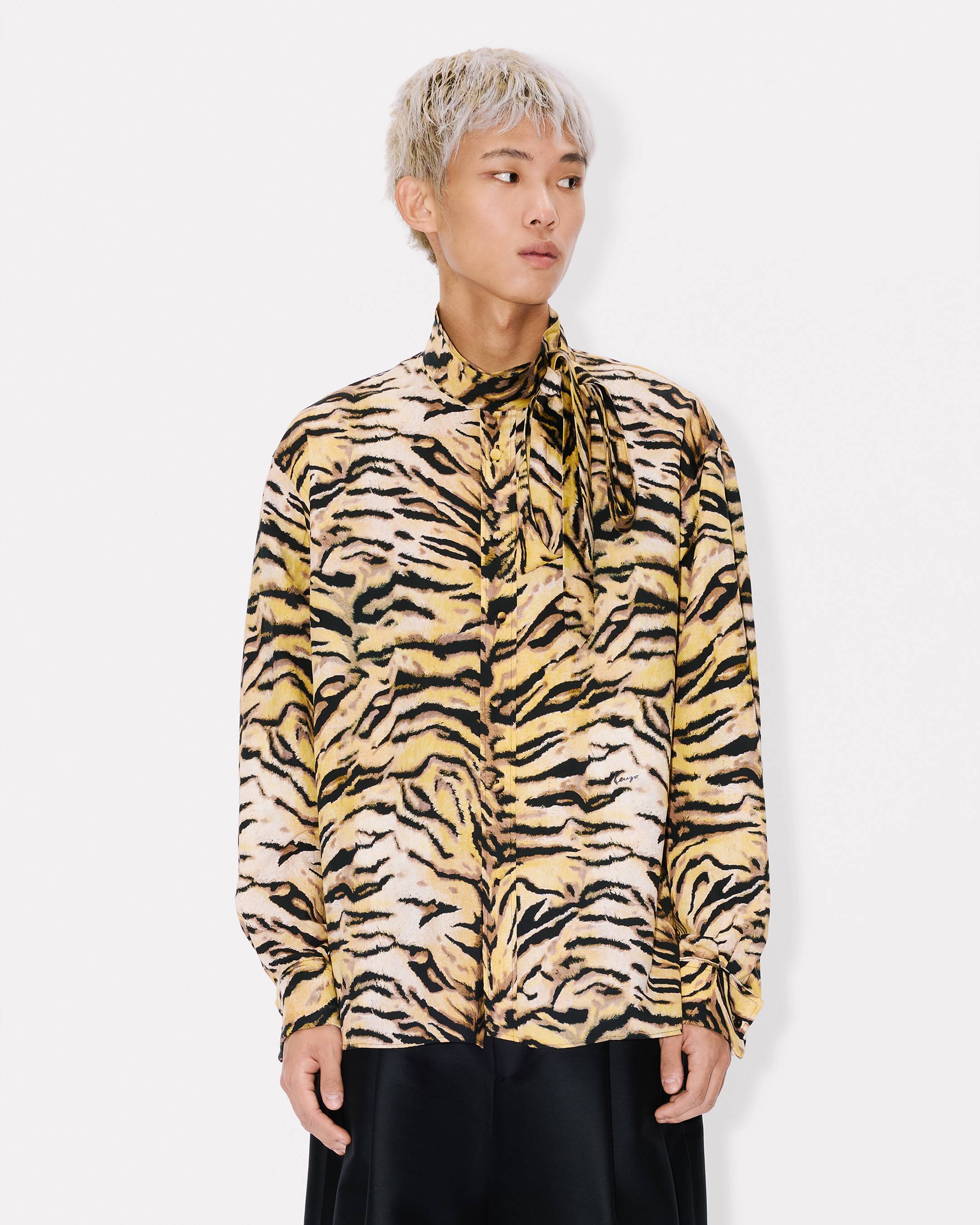 Kenzo Tiger Bow Shirt In Cotton