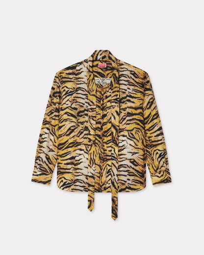 Kenzo Tiger Bow Shirt In Cotton
