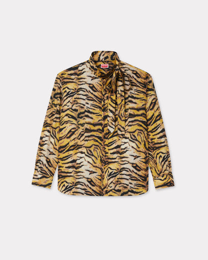 Kenzo Tiger Bow Shirt In Cotton