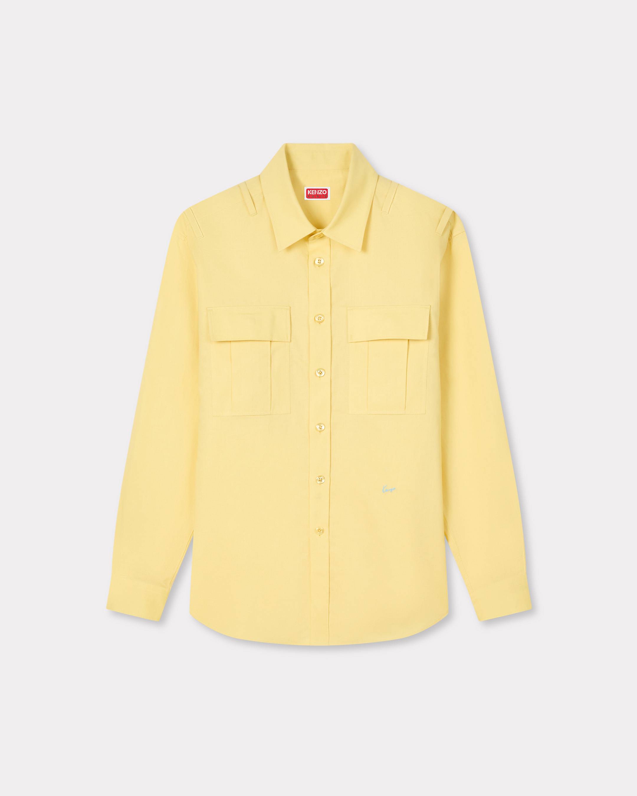 Kenzo Cargo Overshirt In Cotton Linen