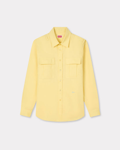 Kenzo Cargo Overshirt In Cotton Linen