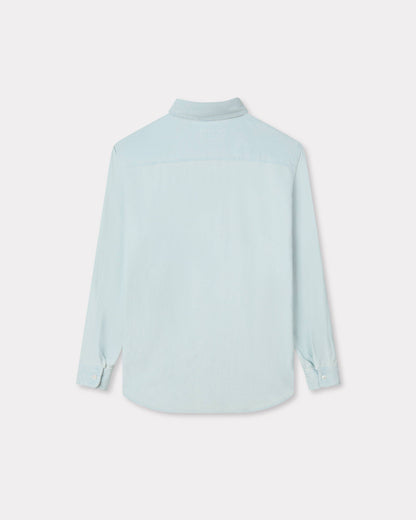 Kenzo Workwear Shirt In Stone Bleach Chambray