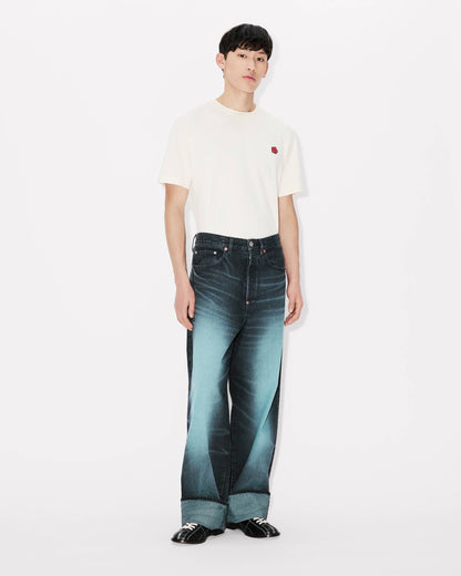 Kenzo Turn Up Wide Fit Jeans In Japanese Denim