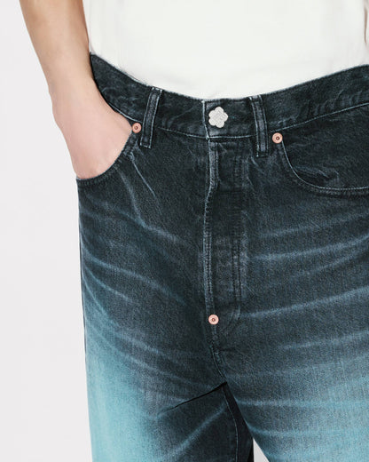Kenzo Turn Up Wide Fit Jeans In Japanese Denim