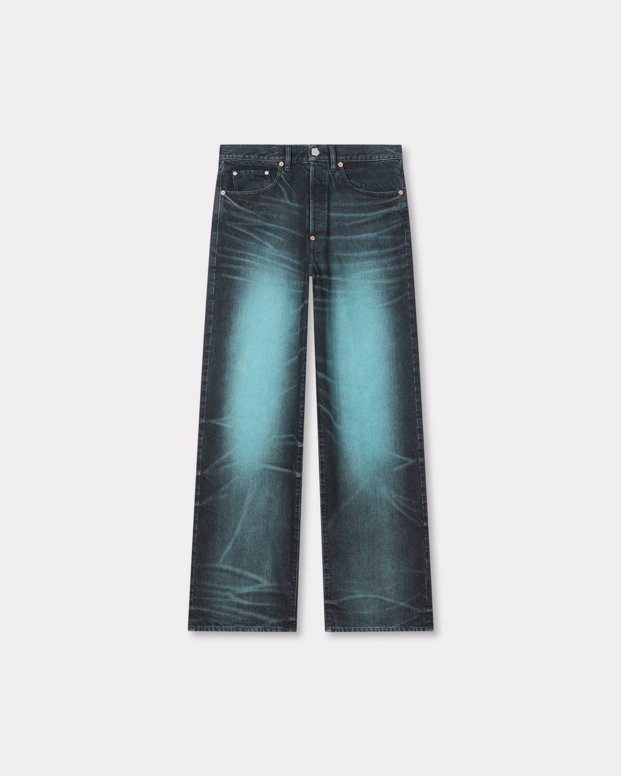 Kenzo Turn Up Wide Fit Jeans In Japanese Denim