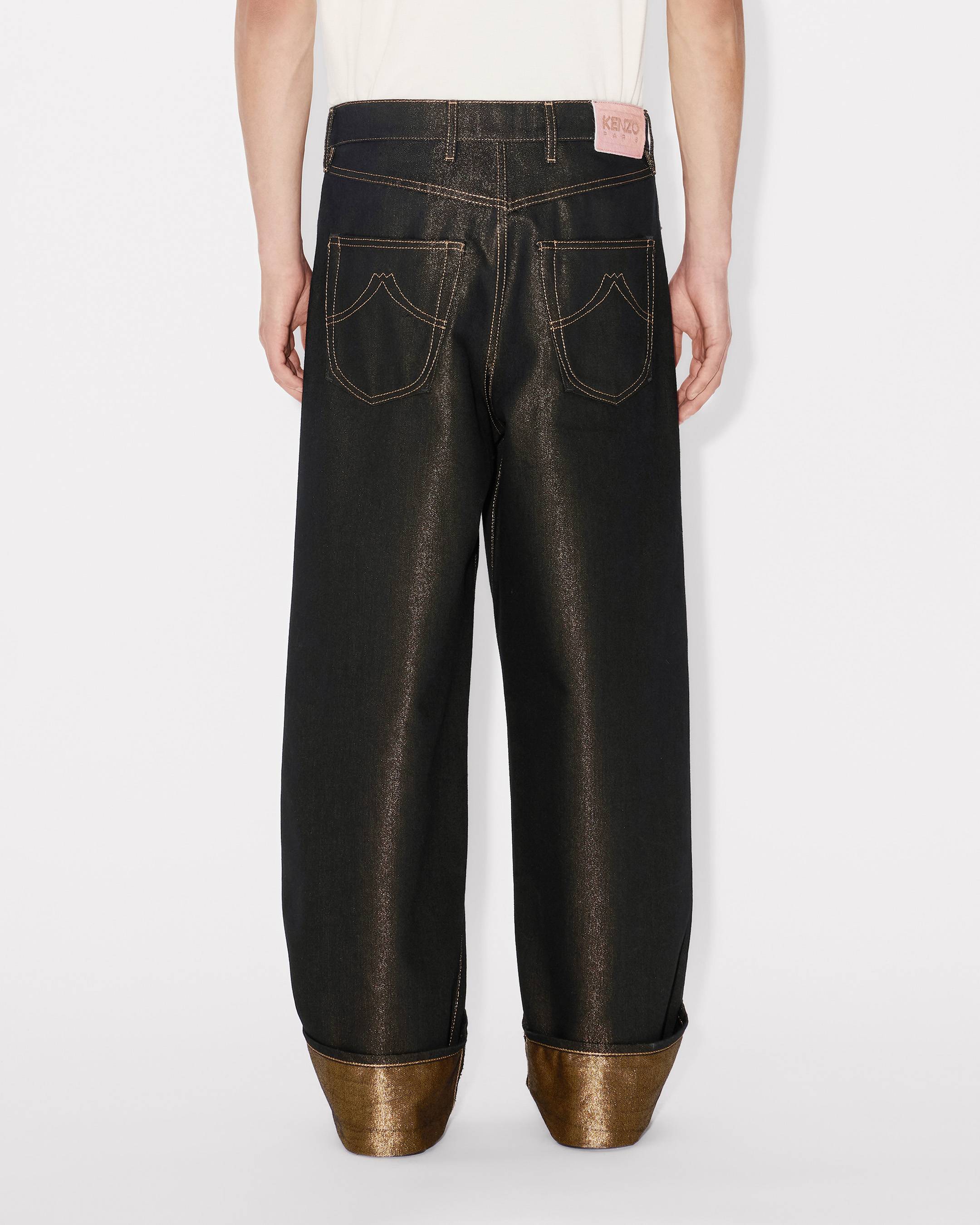 Kenzo Turn Up Wide Fit Jeans In Japanese Denim – Kicks Machine