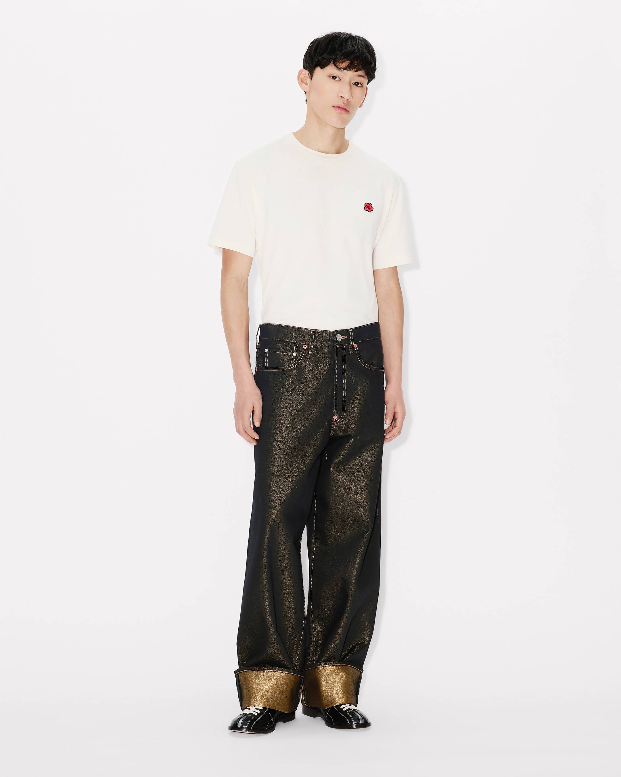 Kenzo Turn Up Wide Fit Jeans In Japanese Denim