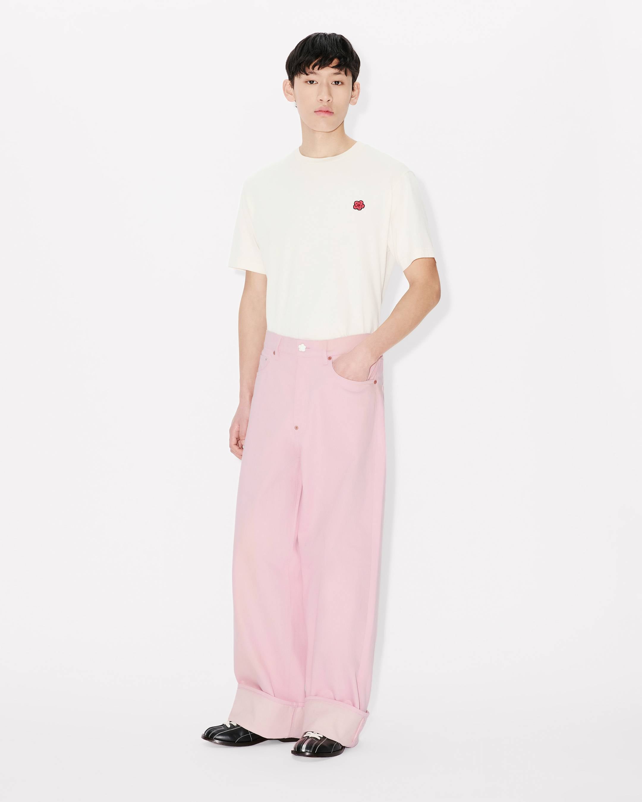 Kenzo Turn Up Wide Fit Jeans In Japanese Denim