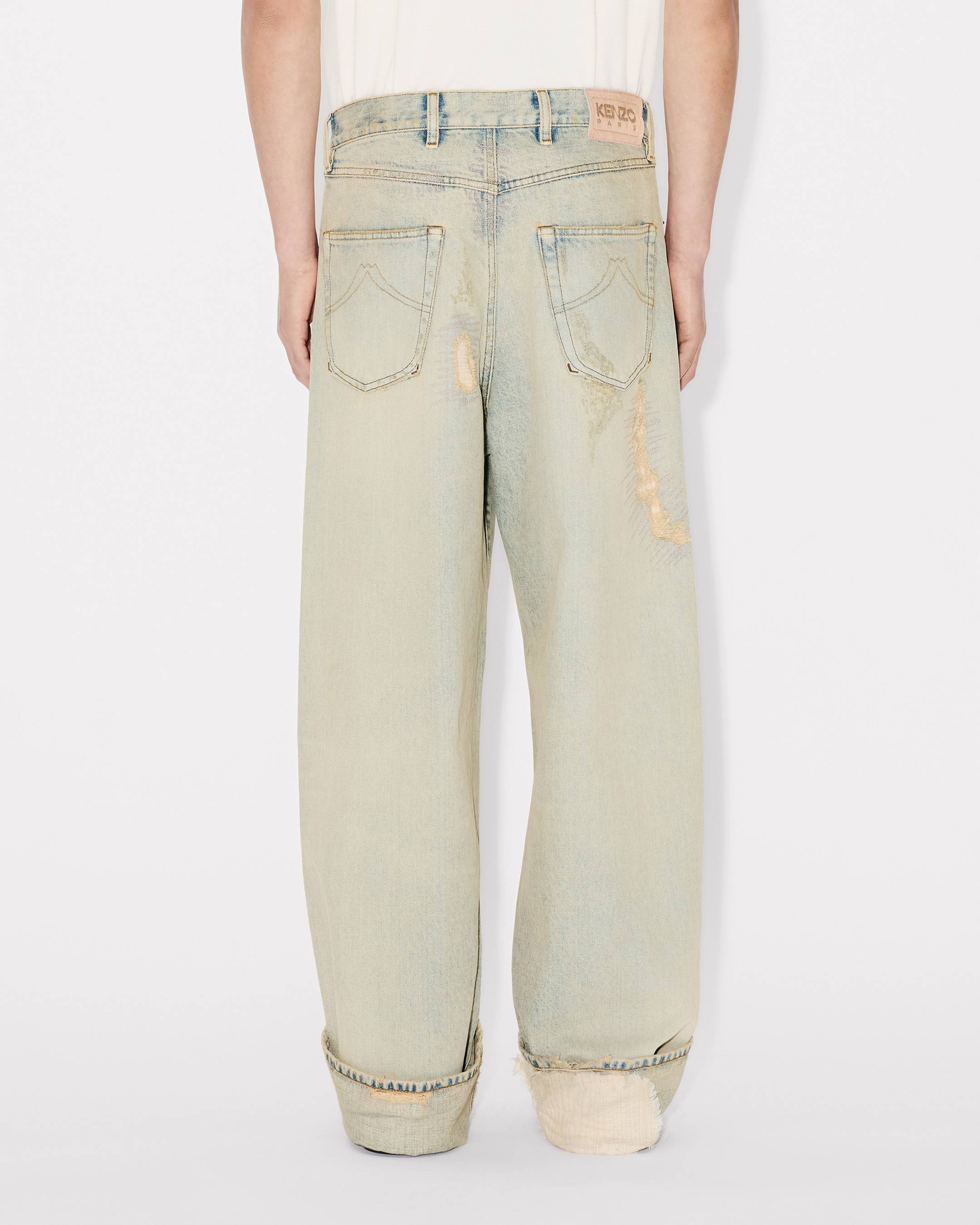 Kenzo Turn Up Wide Fit Jeans In Japanese Denim