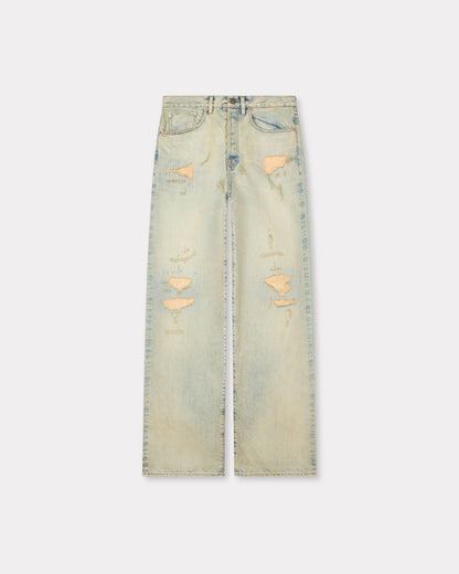 Kenzo Turn Up Wide Fit Jeans In Japanese Denim