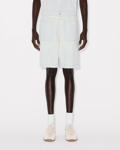 Kenzo Lace Straight Short In Stone Bleach Chambray