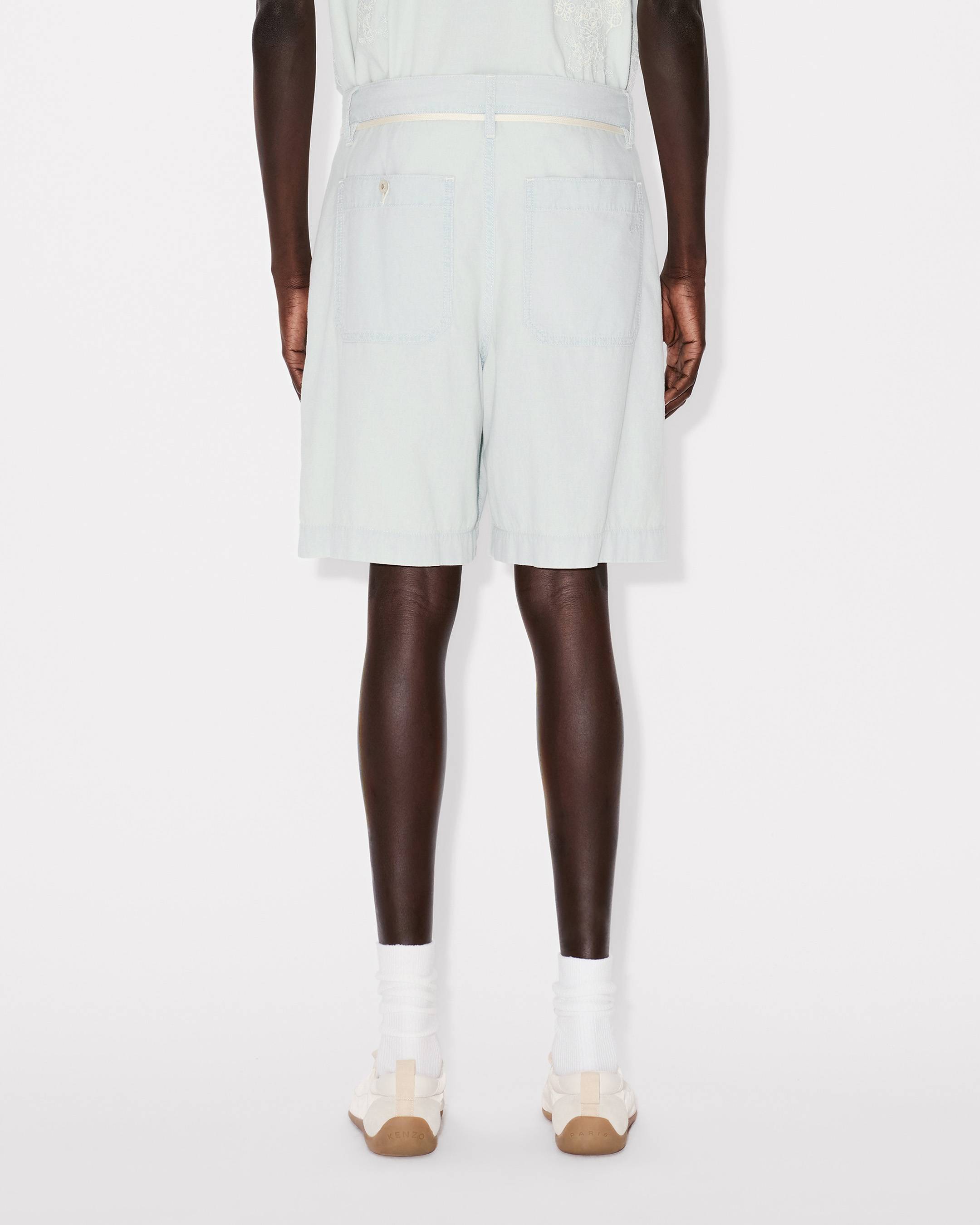 Kenzo Lace Straight Short In Stone Bleach Chambray