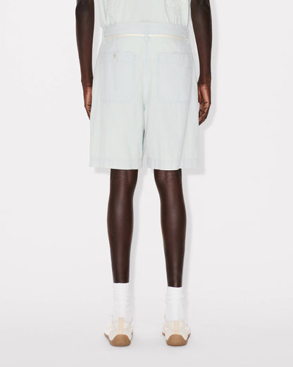 Kenzo Lace Straight Short In Stone Bleach Chambray