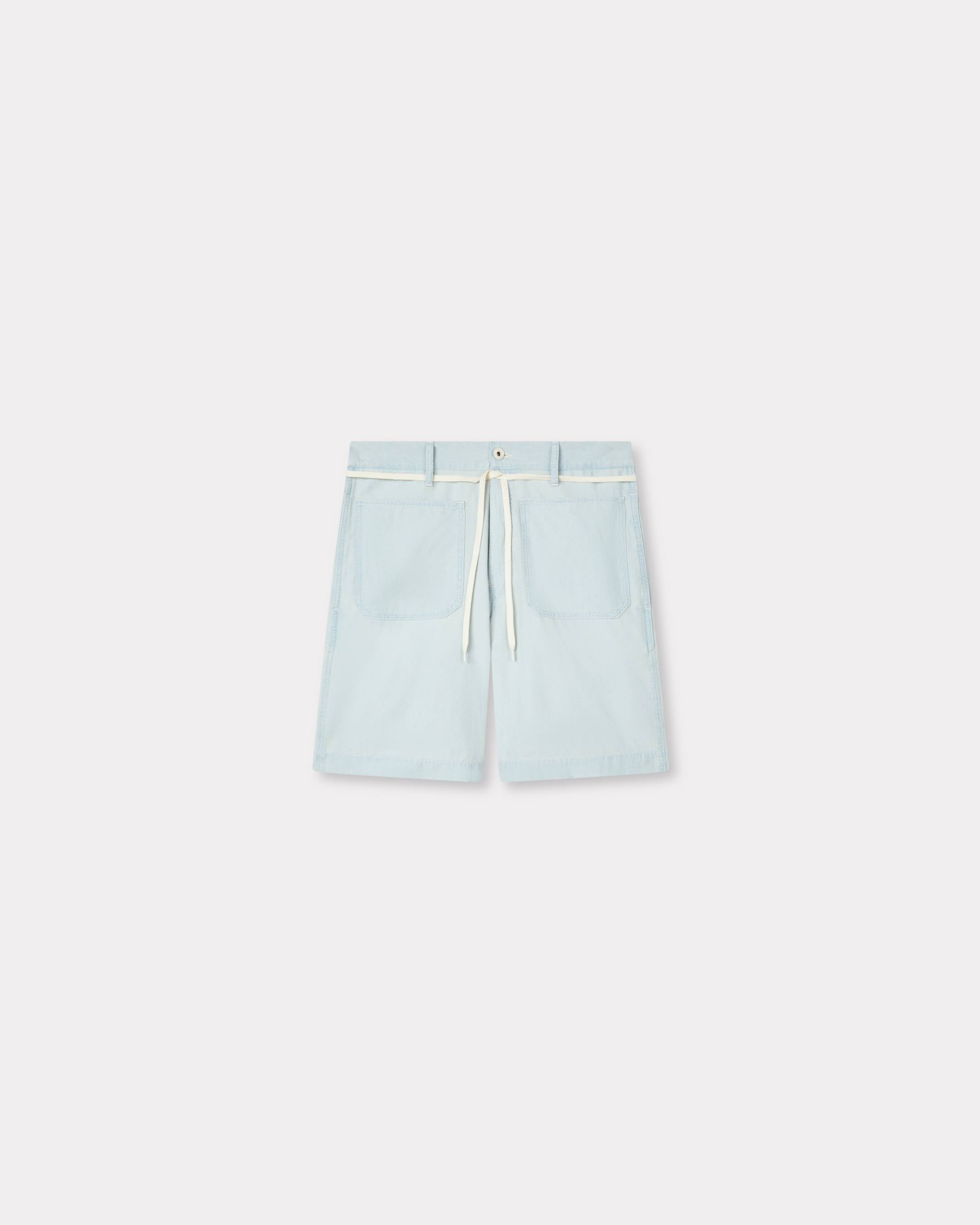 Kenzo Lace Straight Short In Stone Bleach Chambray