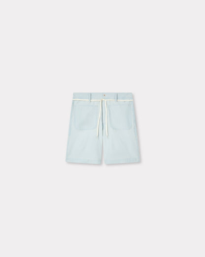 Kenzo Lace Straight Short In Stone Bleach Chambray