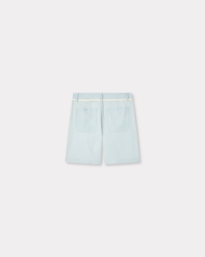 Kenzo Lace Straight Short In Stone Bleach Chambray
