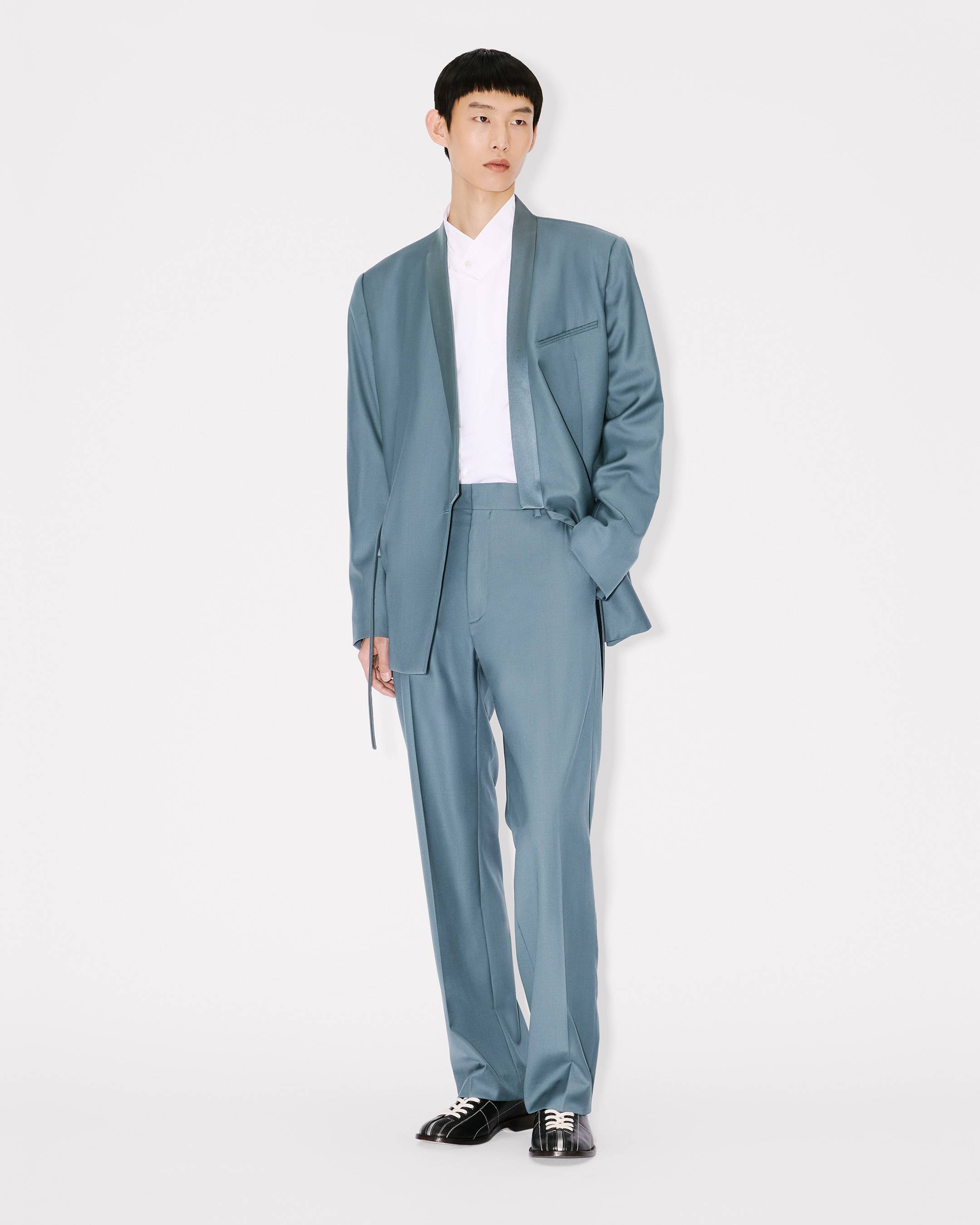 Kenzo Straight Tailored Pants In Virgin Wool