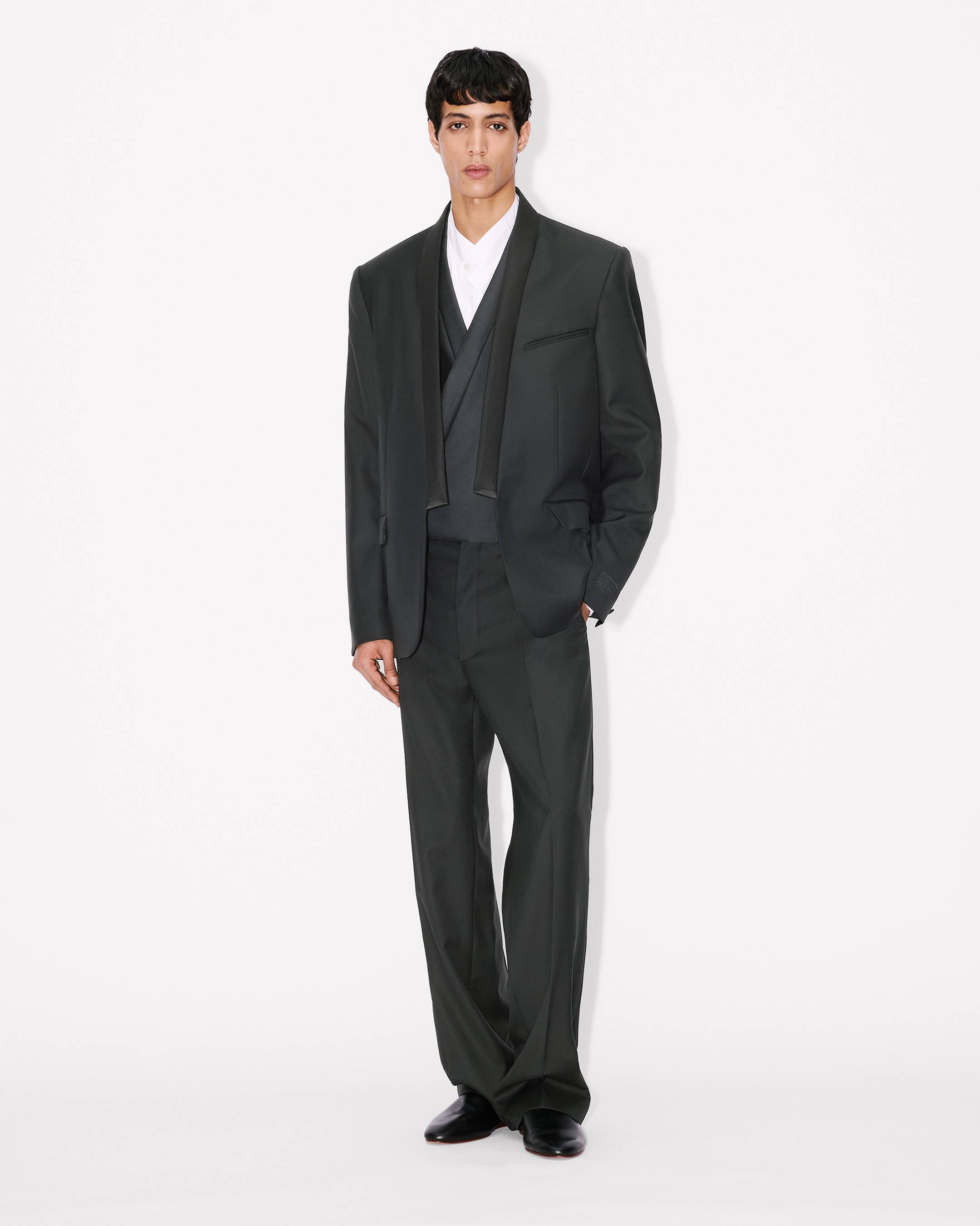 Kenzo Straight Tailored Pants In Virgin Wool