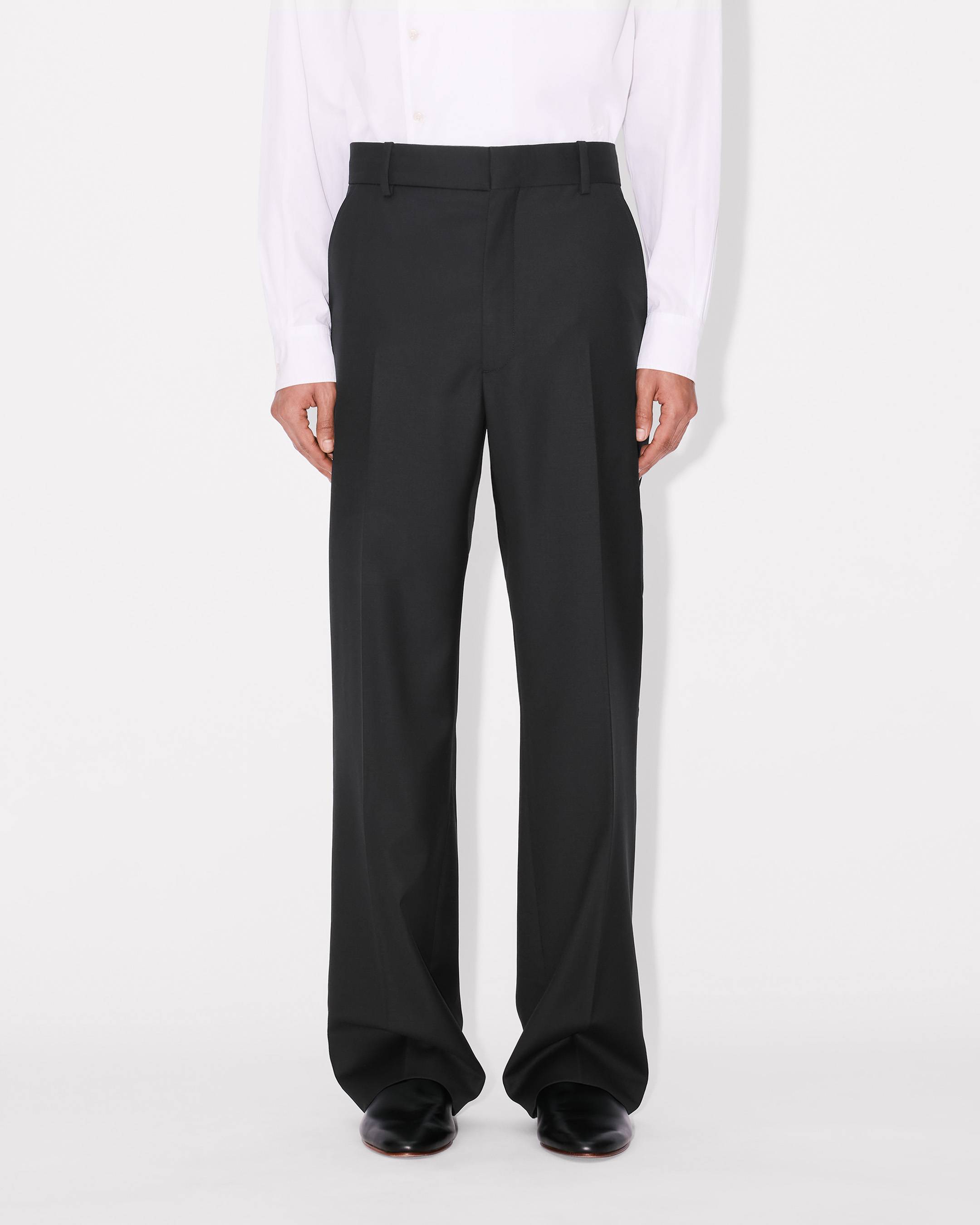 Kenzo Straight Tailored Pants In Virgin Wool