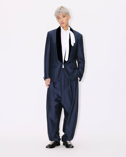 Kenzo Pleated Pants In Virgin Wool Silk