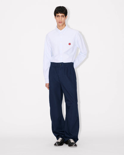 Kenzo Elasticated Pants In Herringbone Cotton