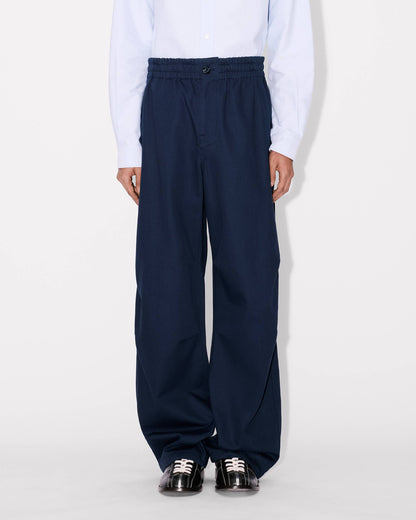 Kenzo Elasticated Pants In Herringbone Cotton