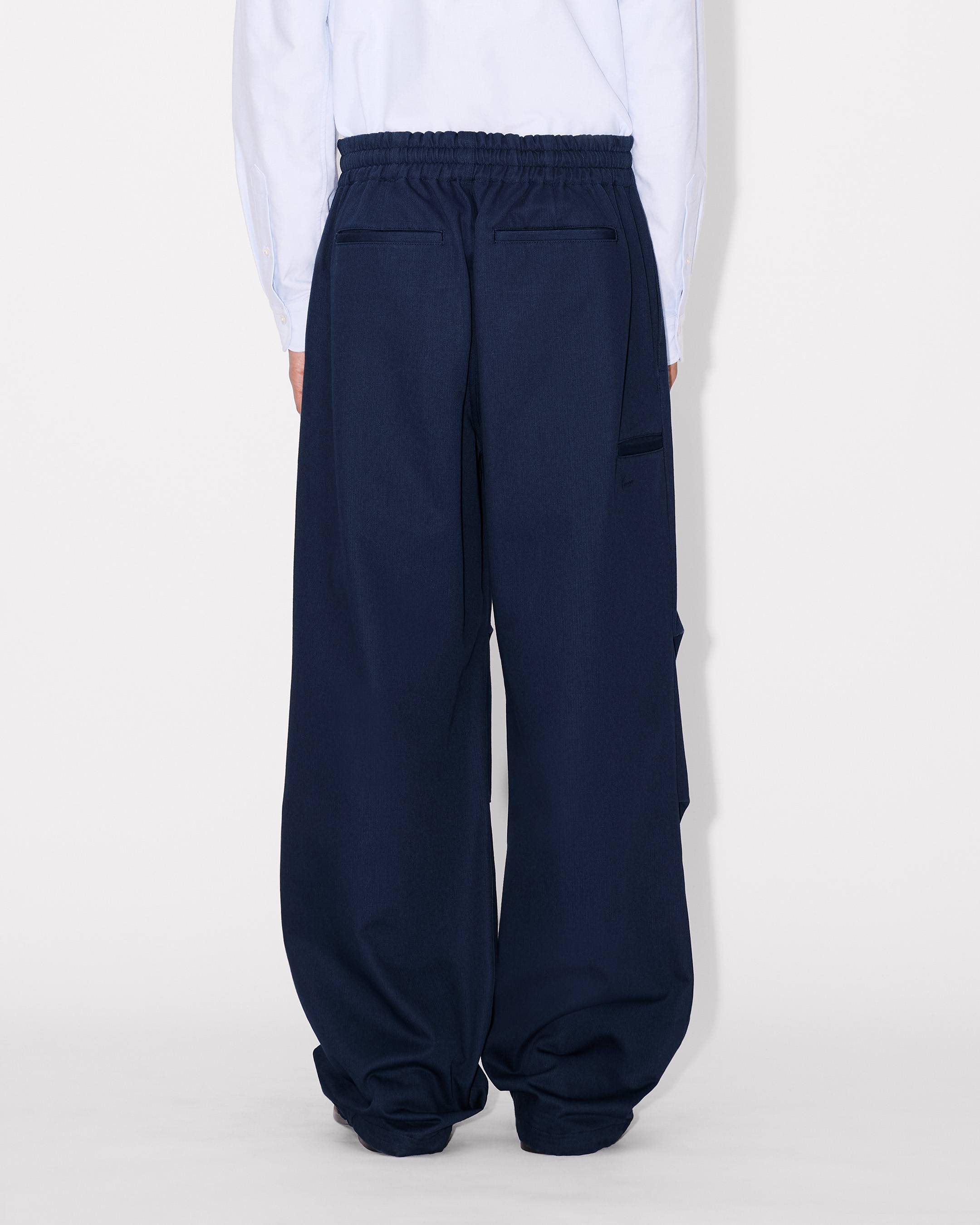 Kenzo Elasticated Pants In Herringbone Cotton