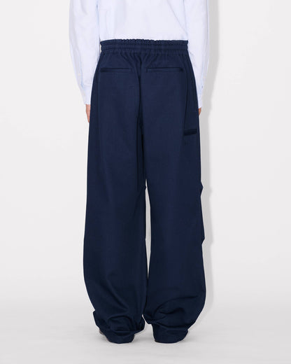 Kenzo Elasticated Pants In Herringbone Cotton
