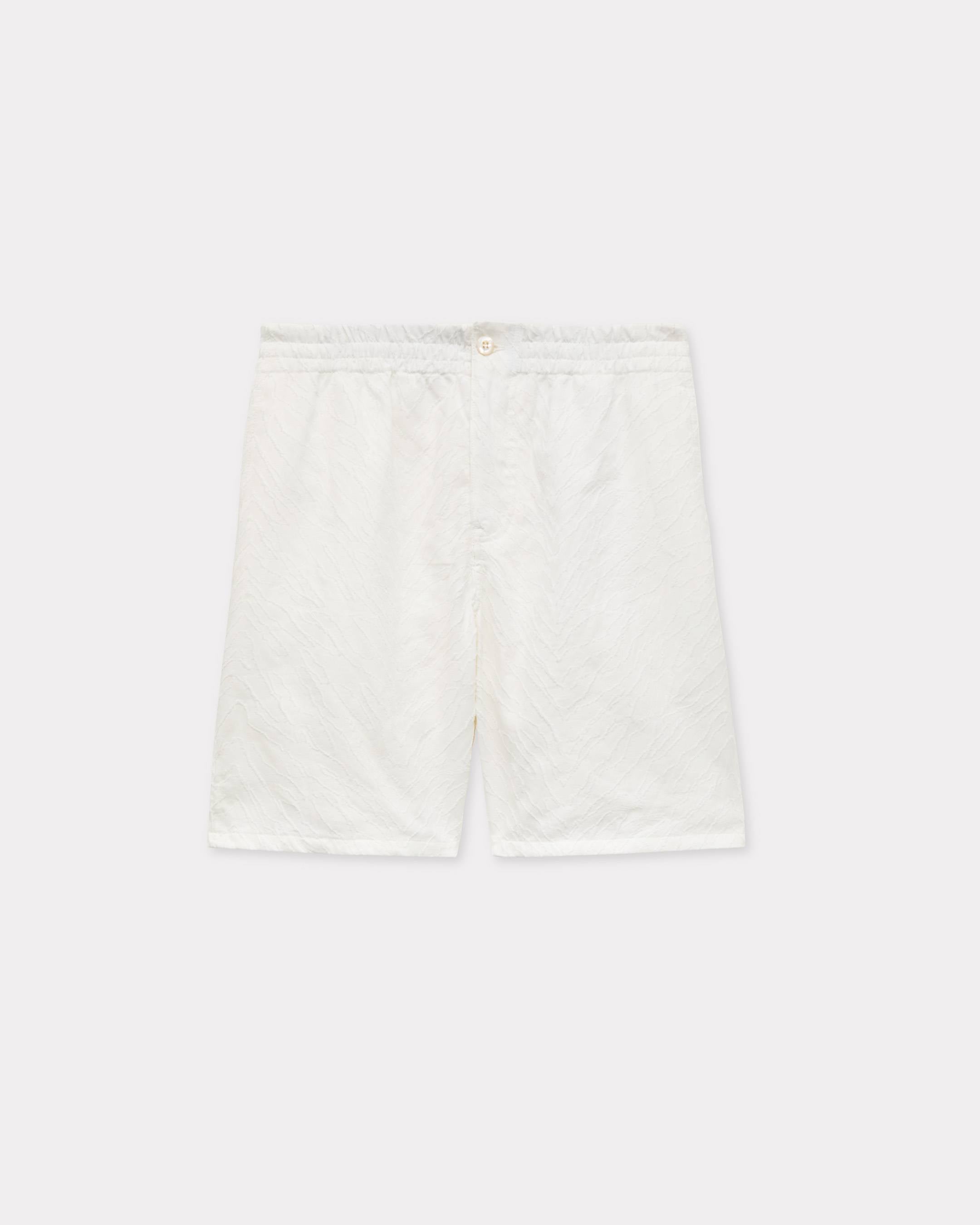 Kenzo Tiger Elasticated Shorts In Cotton Jacquard