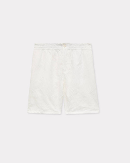 Kenzo Tiger Elasticated Shorts In Cotton Jacquard