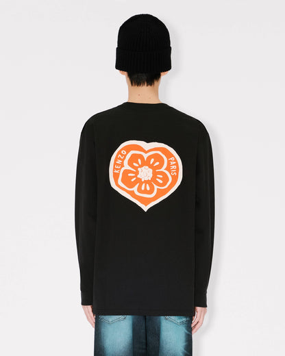 Kenzo Boke Heart Relax Long Sleeve Tshirt In Cotton