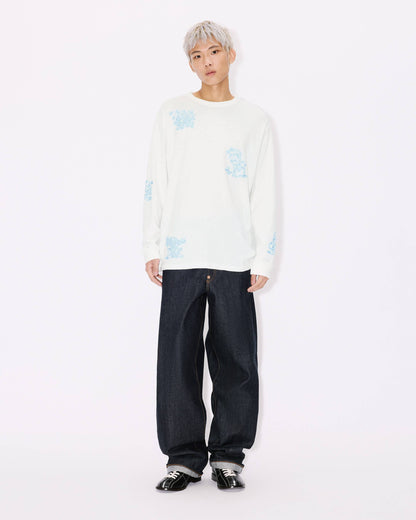 Kenzo Cartoon Outlined Relax Long Sleeve Tshirt In Cotton