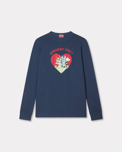 Kenzo Cartoon Outlined Relax Long Sleeve Tshirt In Cotton
