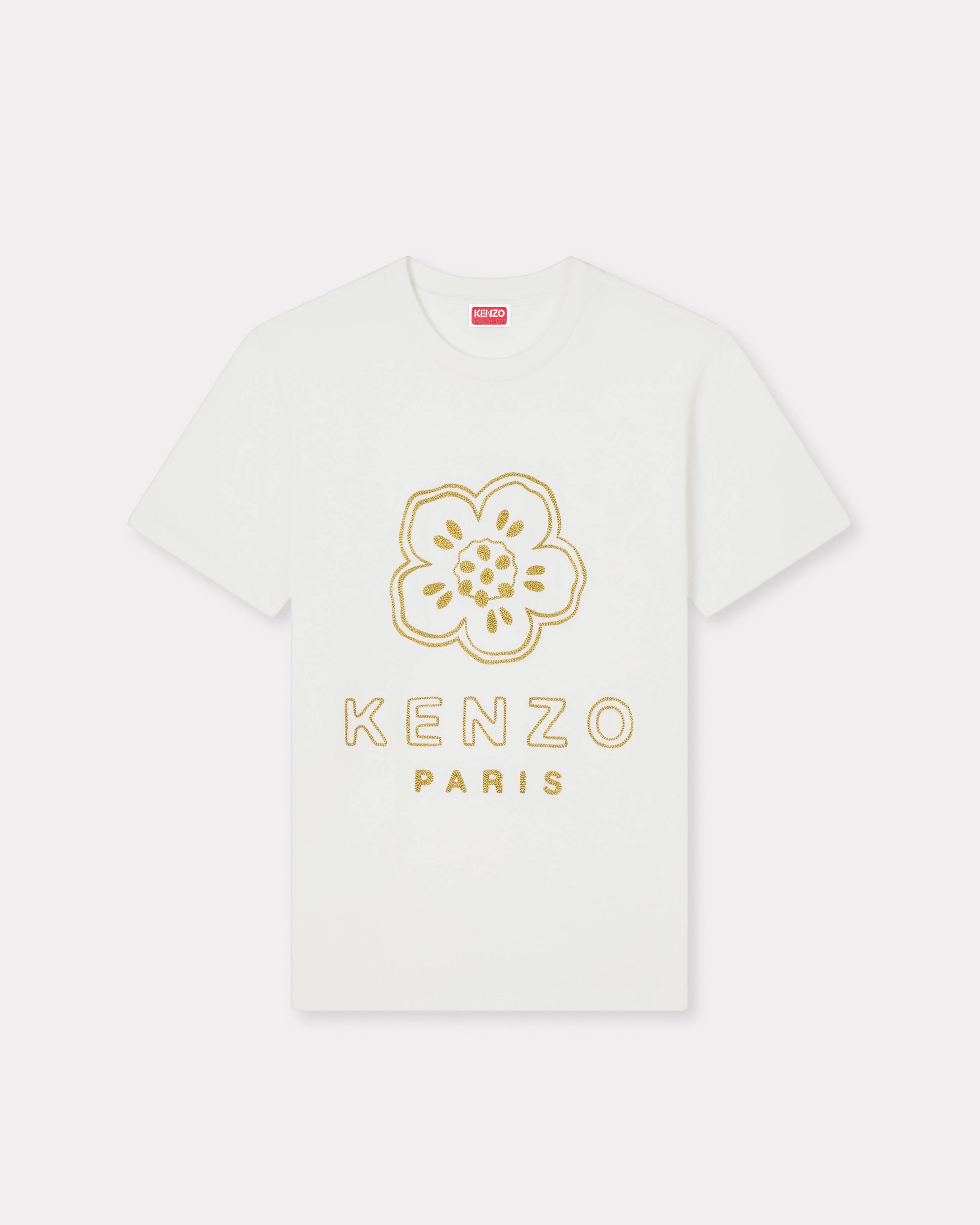 Kenzo Boke Flower Embroidered Slim Tshirt In Cotton