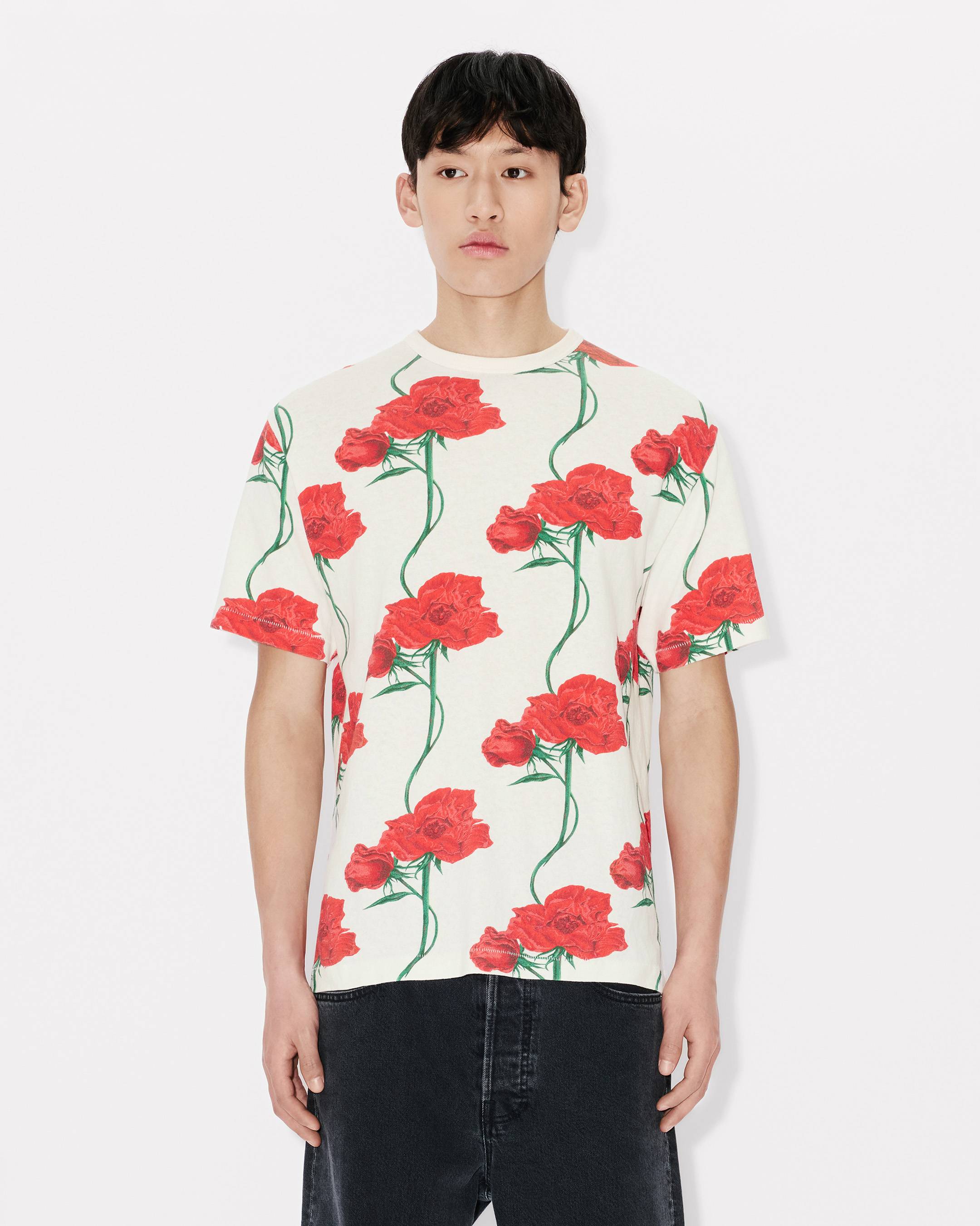 Kenzo Archive Rose Tshirt In Cotton