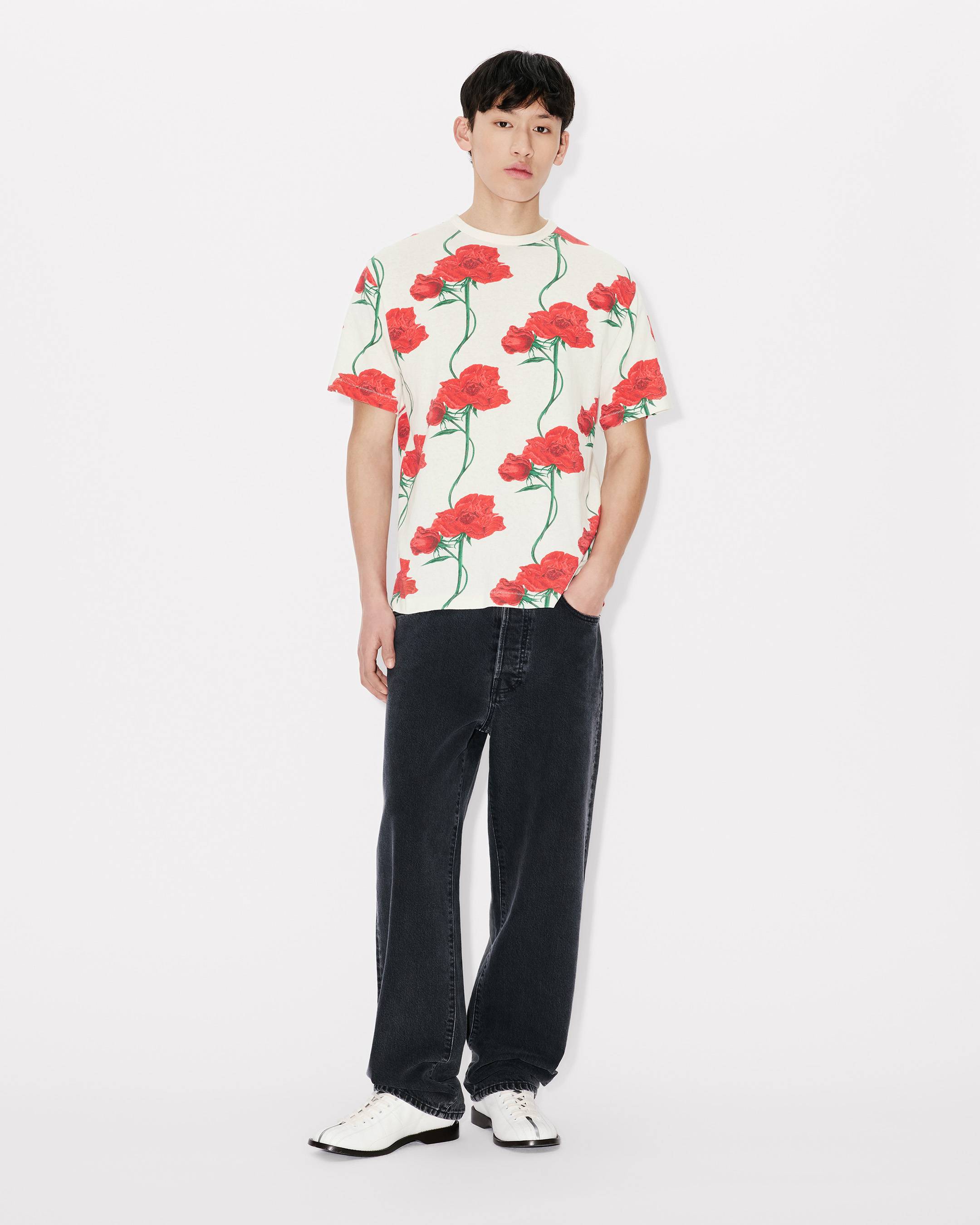 Kenzo Archive Rose Tshirt In Cotton