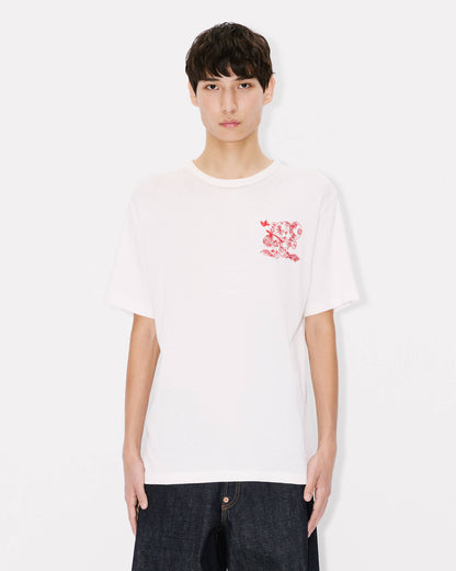Kenzo Cartoon Embroidered Outlined Tshirt In Cotton