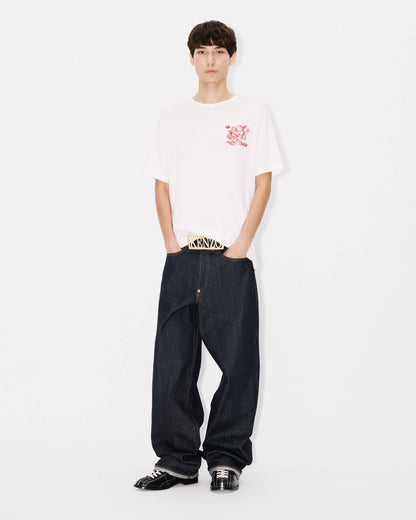 Kenzo Cartoon Embroidered Outlined Tshirt In Cotton