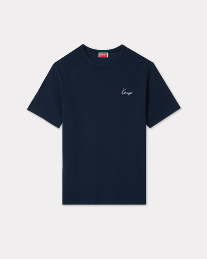 Kenzo Archive Rose Embroidered Outlined Tshirt In Cotton