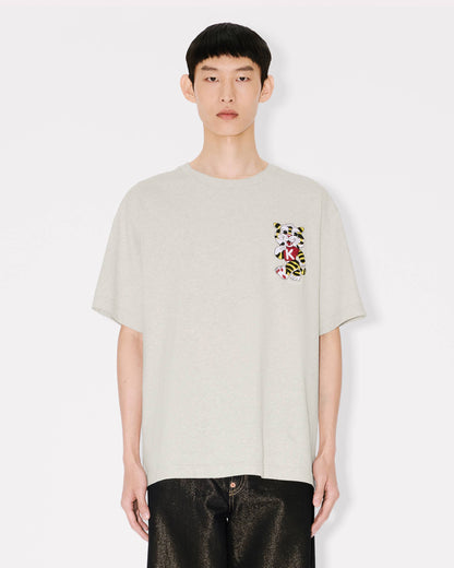 Kenzo Wild Tiger Embroidered Oversized Tshirt In Cotton