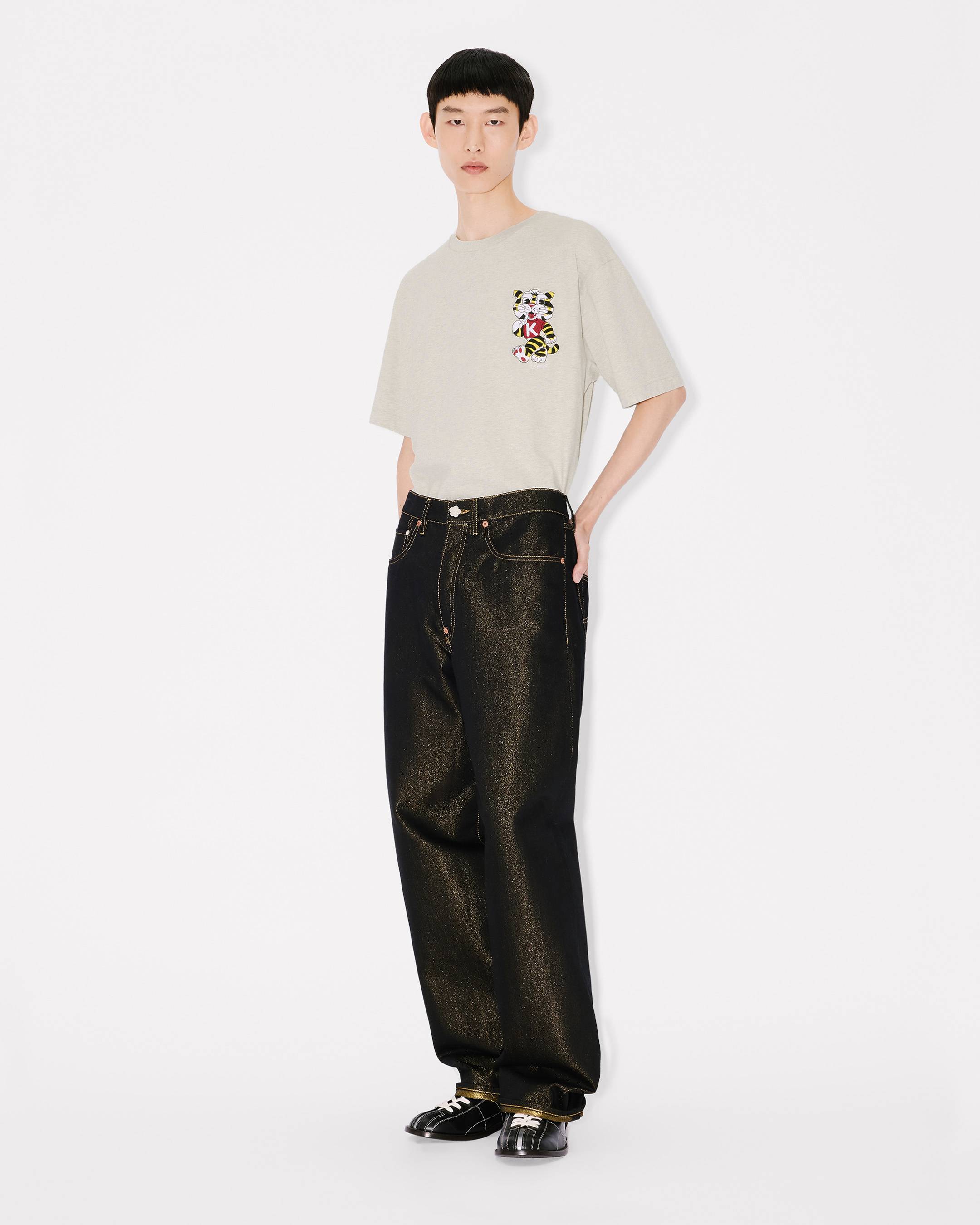 Kenzo Wild Tiger Embroidered Oversized Tshirt In Cotton