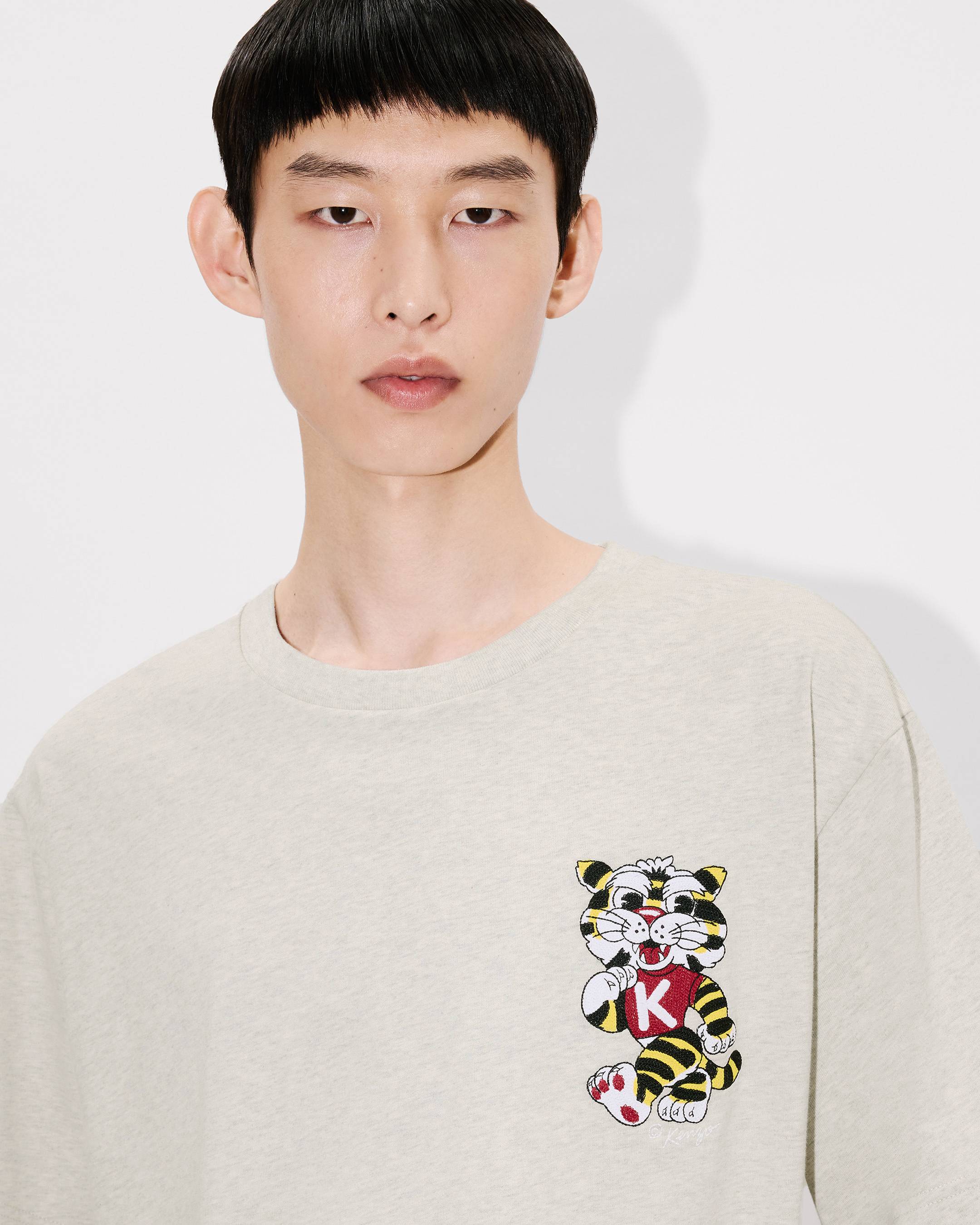 Kenzo Wild Tiger Embroidered Oversized Tshirt In Cotton